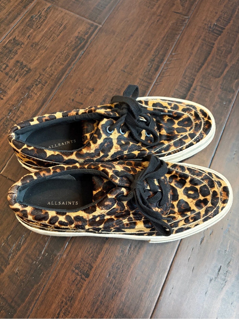 All Saints Leopard-Print Classic Platform Sneaker casual cool girl elevated 90’s - Picture 7 of 9